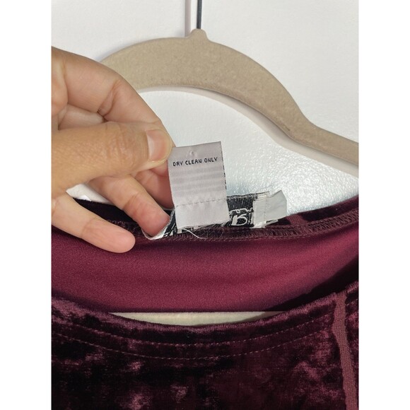 Vtg Whimsigoth Dress XL Burgundy Floral Burnout Velvet Dark Romantic Fairygrunge - Picture 4 of 12